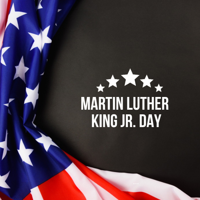 Black Illustrative Martin Luther King Jr. Day Instagram Post Template ...