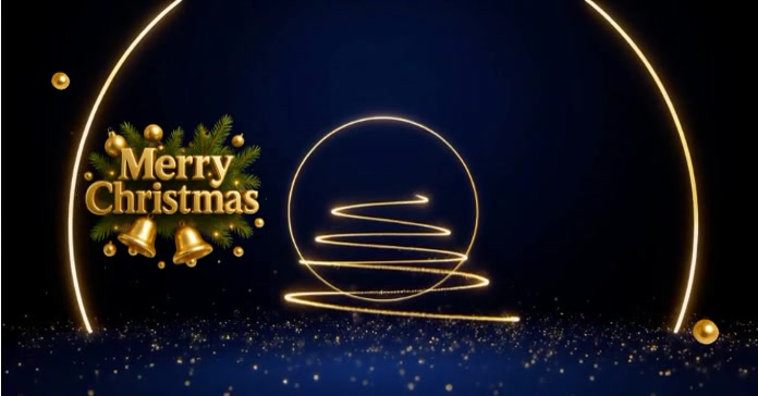 Black Illustrative Merry Christmas And Happy New Year Greeting Video ...
