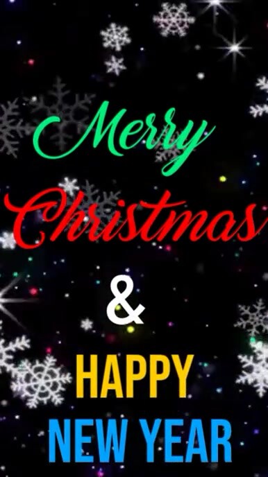 Plantilla de Black Illustrative Merry Christmas And Happy New Year ...