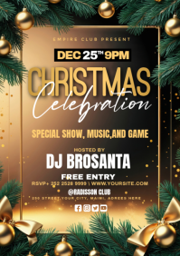 Black Illustrative Merry Christmas Celebration Party Creative Template A1