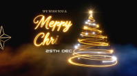 Black Illustrative Merry Christmas Video Wish Card Design Digital Display (16:9) template