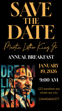 Black Illustrative Mlk Annual Breakfast Fundraiser Invitation Instagram Story Indaba yaku-Instagram template