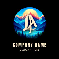Black Illustrative Monogram Logo template