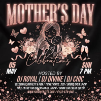Black Illustrative Mother's Day Celebration Square Video template