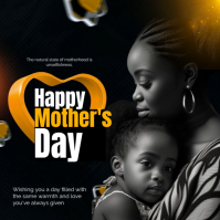 Black Illustrative Mother's Day Instagram Post template
