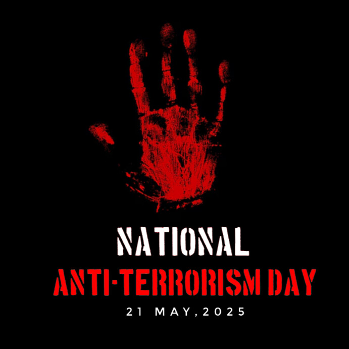 Black Illustrative National Anti Terrorism Day Instagram Post 2025 template