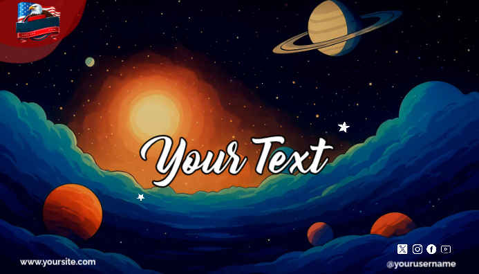 Space Topic Header Black Illustrative National Space Day Blog Header Template | PosterMyWall
