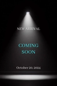 Black Illustrative New Product Launch Poster template