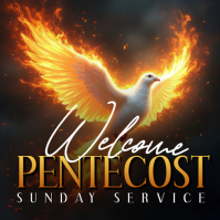 Black Illustrative Pentecost Sunday Service Instagram Post template