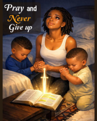 Black Prayer and Faith Instagram Portrait Template
