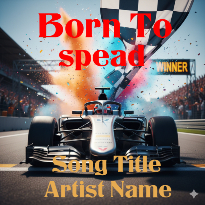 Awsome Racing Cover Black Illustrative Racing Album Album Cover Templat | PosterMyWall