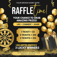 Black Raffle Event Promotion Instagram Post Template