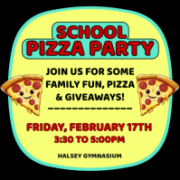 Amarelo School Pizza Party Publicación de Instagram Template