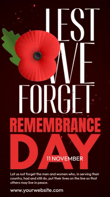 Black Illustrative Remembrance Day Instagram Story Template | PosterMyWall