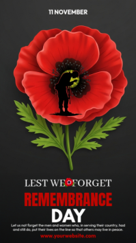 Black Illustrative Remembrance Day Instagram Story template