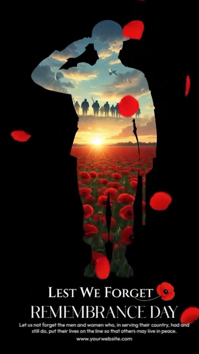 Black Illustrative Remembrance Day Instagram Story Template | PosterMyWall
