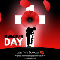 Black Illustrative Remembrance Day Square (1:1) template