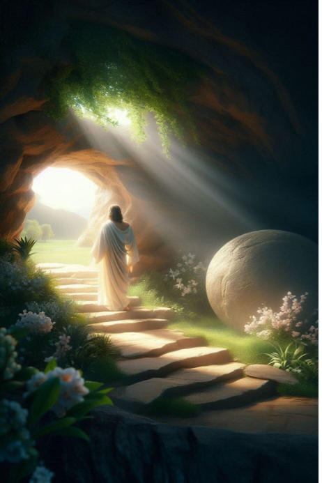 Black Illustrative Resurrection Poster Template | PosterMyWall