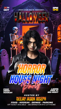 Black Illustrative Scary Halloween Party Postermywall Flyer Instagram Story template