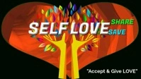 Black Illustrative Self Love Facebook Cover Video (16:9) template