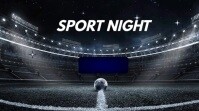 Black Illustrative Sport Night Quiz Animated Game Presentation Youtube Channel Cover Photo template
