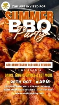 Black Illustrative Summer Bbq Party  Instagram Story template