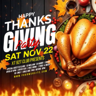 Black Illustrative Thanksgiving Instagram Post Iphosti le-Instagram template