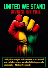 Black Illustrative  Unity And Solidarity  A4 template