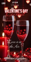Black Illustrative Valentine's Day Cocktail  Roll Up Banner 3' × 6' template