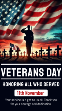 Black Illustrative Veterans Day  Instagram Story template