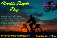 黑色 World Bicycle Day Etiket Template
