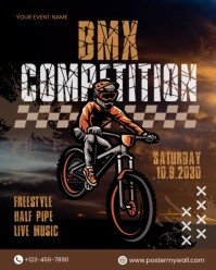 Black Ilustratif Bmx Competition Instagram Portrait template