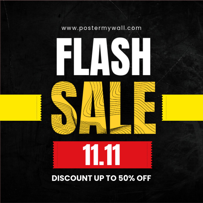 Black Ilustratif Flash Sale 11.11 Pos Instagram template