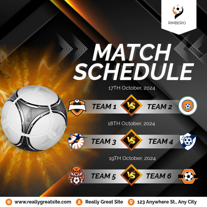 Black Ilustratif Match Schedule Pos Instagram Template | PosterMyWall