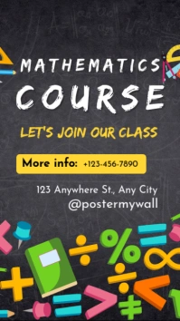 Black Ilustratif Mathematics Course Instagram Story template