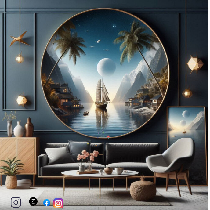 Black Interior Design  Album Cover Albumcover template