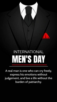 Black International Men's Day  Digital Display (9:16) template