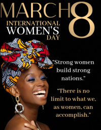 Black International Women's Day 传单(美国信函) Template