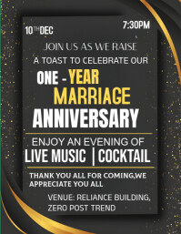 Black Invitation Design Flyer  Flyer (us Letter) template