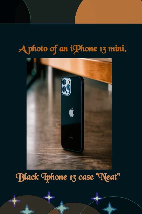 Black Iphone 13 Mini Black Case Poster template