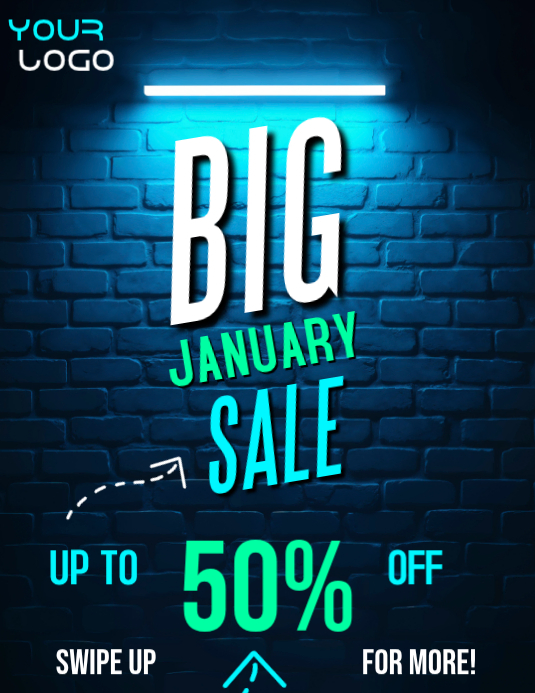 Black January Sale Flyer (us Letter) Template | PosterMyWall