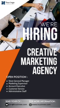 Black Job Hiring Recruitment Instagram Story Facebook template