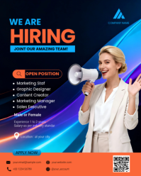 Black Job Recruitment Instagram Portrait template