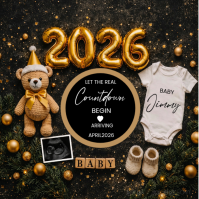 Black Joyful 2026 Baby Announcement  Instagram Post template