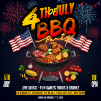 Black Joyful 4th of July BBQ Party Instagram Post template