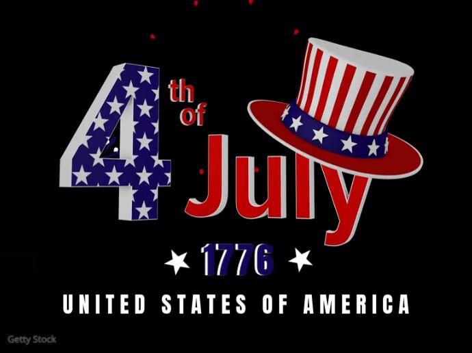 Black Joyful 4th Of July Celebration Video Yard Sign template