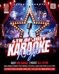 Black Joyful 4th of July Karaoke Night Instagram Portrait Video template