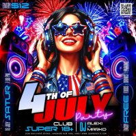 Black Joyful 4th of July Party Instagram Post Video template