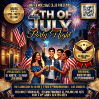Black Joyful 4th of July Party Instagram Post Instagram-opslag template