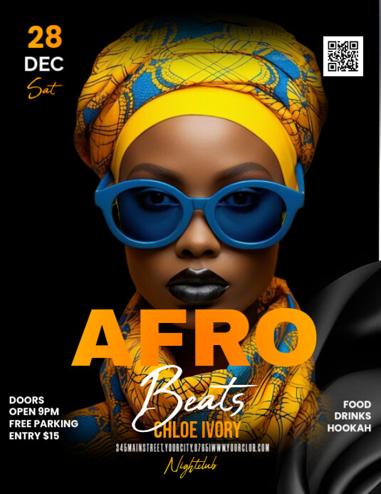 Copy of Black Joyful Afro Beat Party Flyer (us Letter) | PosterMyWall
